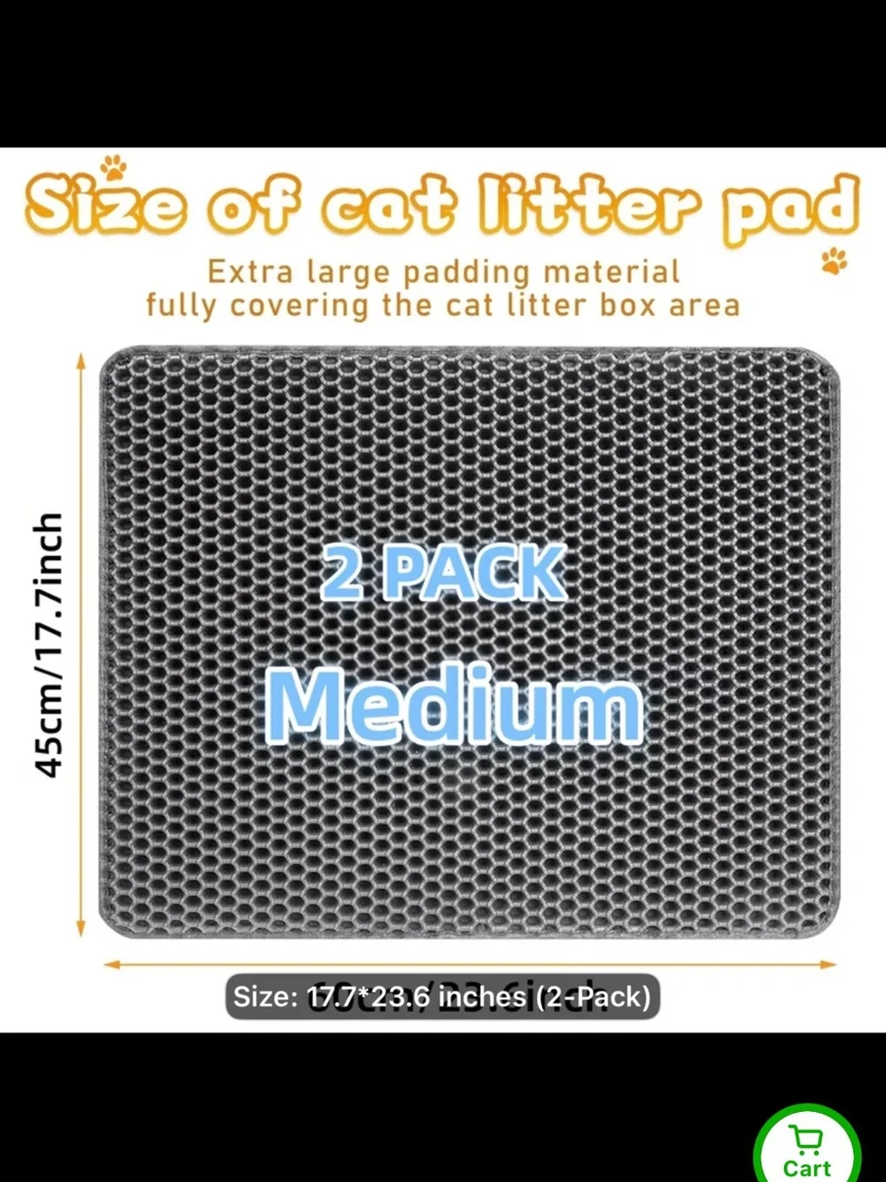 Gray Cat Litter Mat set of two